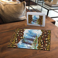 Zambian Heritage Independence 1964 Puzzle Traditional African Seamless Pattern