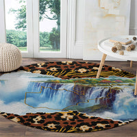 Zambian Heritage Independence 1964 Round Carpet Traditional African Seamless Pattern
