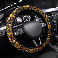 Zambian Heritage Independence 1964 Steering Wheel Cover Traditional African Seamless Pattern