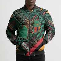 Zambia Victoria Falls Bomber Puffer Jacket Indigenous Wild Animal Skins Tribal Patchwork