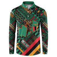 Zambia Victoria Falls Button Sweatshirt Indigenous Wild Animal Skins Tribal Patchwork