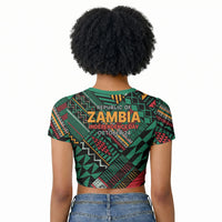 Zambia Victoria Falls Raglan Cropped T shirt Indigenous Wild Animal Skins Tribal Patchwork
