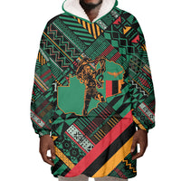 Zambia Victoria Falls Wearable Blanket Hoodie Indigenous Wild Animal Skins Tribal Patchwork