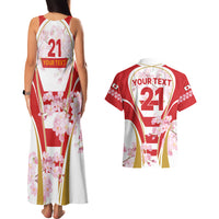 Custom Japan Rugby Couples Matching Tank Maxi Dress and Hawaiian Shirt World Cup 2023 Go Brave Blossoms Sporty Style LT9 - Wonder Print Shop