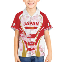 Custom Japan Rugby Family Matching Puletasi Dress and Hawaiian Shirt World Cup 2023 Go Brave Blossoms Sporty Style - Wonder Print Shop