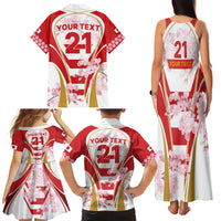 Custom Japan Rugby Family Matching Tank Maxi Dress and Hawaiian Shirt World Cup 2023 Go Brave Blossoms Sporty Style - Wonder Print Shop