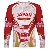 Custom Japan Rugby Long Sleeve Shirt World Cup 2023 Go Brave Blossoms Sporty Style - Wonder Print Shop