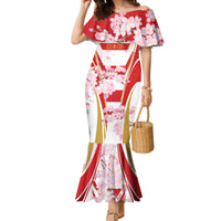 Custom Japan Rugby Mermaid Dress World Cup 2023 Go Brave Blossoms Sporty Style - Wonder Print Shop