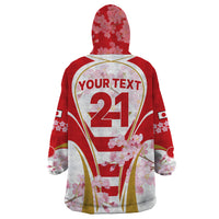 Custom Japan Rugby Wearable Blanket Hoodie World Cup 2023 Go Brave Blossoms Sporty Style - Wonder Print Shop