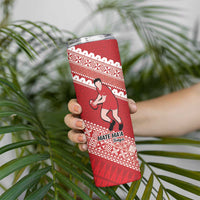 Australia-Tonga Rugby Pacific Custom Skinny Tumbler The Kangaroos and Mate Ma'a Tonga - Wonder Print Shop