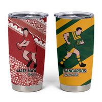 Australia-Tonga Rugby Pacific Custom Tumbler Cup The Kangaroos and Mate Ma'a Tonga - Wonder Print Shop