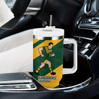 Australia-Tonga Rugby Pacific Custom Tumbler With Handle The Kangaroos and Mate Ma'a Tonga - Wonder Print Shop