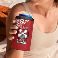 Tonga Rugby XIII Custom 4 in 1 Can Cooler Tumbler Mate Ma'a Tonga with Ngatu Pattern LT9 - Wonder Print Shop