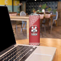 Tonga Rugby XIII Custom Skinny Tumbler Mate Ma'a Tonga with Ngatu Pattern - Wonder Print Shop