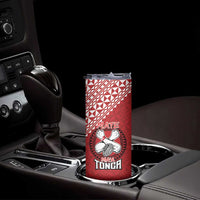 Tonga Rugby XIII Custom Skinny Tumbler Mate Ma'a Tonga with Ngatu Pattern - Wonder Print Shop