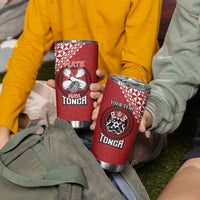 Tonga Rugby XIII Custom Tumbler Cup Mate Ma'a Tonga with Ngatu Pattern - Wonder Print Shop