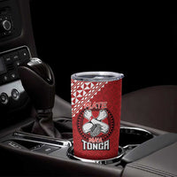 Tonga Rugby XIII Custom Tumbler Cup Mate Ma'a Tonga with Ngatu Pattern - Wonder Print Shop