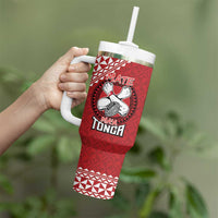 Tonga Rugby XIII Custom Tumbler With Handle Mate Ma'a Tonga with Ngatu Pattern - Wonder Print Shop