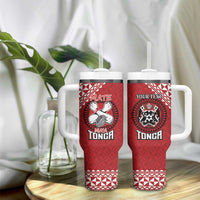 Tonga Rugby XIII Custom Tumbler With Handle Mate Ma'a Tonga with Ngatu Pattern - Wonder Print Shop