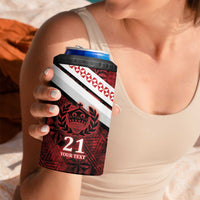 Custom Tonga XIII Rugby Tribal Tattoo 4 in 1 Can Cooler Tumbler Mate Ma'a Tonga Kupesi Ngatu Grunge Style LT9 - Wonder Print Shop
