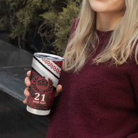 Custom Tonga XIII Rugby Tribal Tattoo Tumbler Cup Mate Ma'a Tonga Kupesi Ngatu Grunge Style - Wonder Print Shop