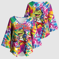 Funny Benito Coqui Frog Kimono Sleeve Blouse Puerto Rican Coquí Football