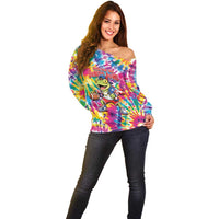 Funny Benito Coqui Frog Off Shoulder Sweater Puerto Rican Coquí Football