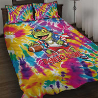 Funny Benito Coqui Frog Quilt Bed Set Puerto Rican Coquí Football