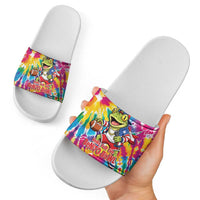 Funny Benito Coqui Frog Slide Sandals Puerto Rican Coquí Football