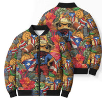 Funny Benito Bowl Bomber Puffer Jacket Puerto Rican Coquí Football