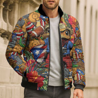 Funny Benito Bowl Bomber Puffer Jacket Puerto Rican Coquí Football