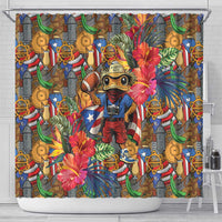 Funny Benito Bowl Shower Curtain Puerto Rican Coquí Football
