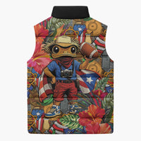 Funny Benito Bowl Sleeveless Puffer Jacket Puerto Rican Coquí Football