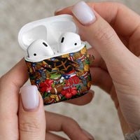 Patriotic Coqui Frog Football AirPods Case 250 Years of Freedom Puerto Rico Flag Stand