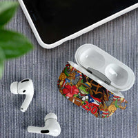 Patriotic Coqui Frog Football AirPods Case 250 Years of Freedom Puerto Rico Flag Stand