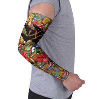 Patriotic Coqui Frog Football Arm Sleeves 250 Years of Freedom Puerto Rico Flag Stand