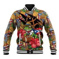Patriotic Coqui Frog Football Baseball Jacket 250 Years of Freedom Puerto Rico Flag Stand