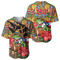 Patriotic Coqui Frog Football Baseball Jersey 250 Years of Freedom Puerto Rico Flag Stand