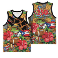 Patriotic Coqui Frog Football Basketball Jersey 250 Years of Freedom Puerto Rico Flag Stand