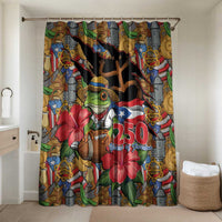 Patriotic Coqui Frog Football Bathroom Set 250 Years of Freedom Puerto Rico Flag Stand