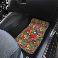 Patriotic Coqui Frog Football Car Mats 250 Years of Freedom Puerto Rico Flag Stand