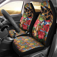 Patriotic Coqui Frog Football Car Seat Cover 250 Years of Freedom Puerto Rico Flag Stand