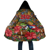 Patriotic Coqui Frog Football Cloak 250 Years of Freedom Puerto Rico Flag Stand