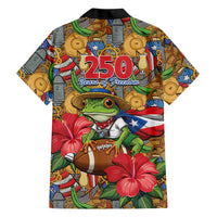 Patriotic Coqui Frog Football Hawaiian Shirt 250 Years of Freedom Puerto Rico Flag Stand