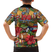 Patriotic Coqui Frog Football Hawaiian Shirt 250 Years of Freedom Puerto Rico Flag Stand