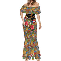 Patriotic Coqui Frog Football Mermaid Dress 250 Years of Freedom Puerto Rico Flag Stand