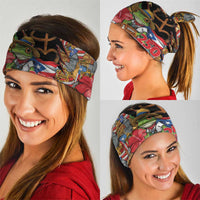 Patriotic Coqui Frog Football Neck Gaiter 250 Years of Freedom Puerto Rico Flag Stand