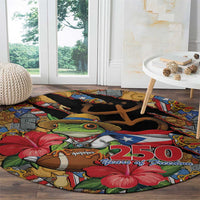 Patriotic Coqui Frog Football Round Carpet 250 Years of Freedom Puerto Rico Flag Stand