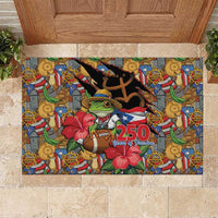 Patriotic Coqui Frog Football Rubber Doormat 250 Years of Freedom Puerto Rico Flag Stand