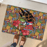 Patriotic Coqui Frog Football Rubber Doormat 250 Years of Freedom Puerto Rico Flag Stand
